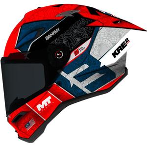 Casco integral de moto MT KRE 2 PLUS Danish 26 Season B5 rojo-azul