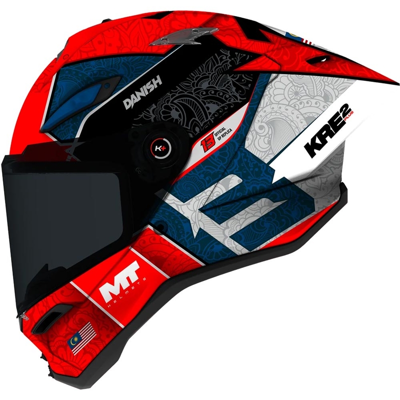 Casco integral de moto MT KRE 2 PLUS Danish 26 Season B5 rojo-azul
