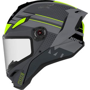 Casco integral de moto MT KRE 2 Fusion C2 gris mate-brillante-amarillo flúor