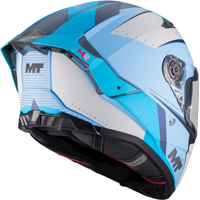 Casco integral de motocicleta MT Thunder 4 R SV Wind Tunnel C7 azul grisáceo mate