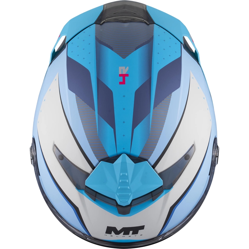 Casco integral de motocicleta MT Thunder 4 R SV Wind Tunnel C7 azul grisáceo mate