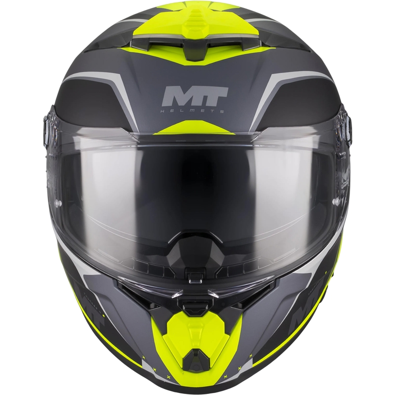 Casco integral de moto MT Thunder 4 R SV Wind Tunnel B3 negro-gris-amarillo flúor