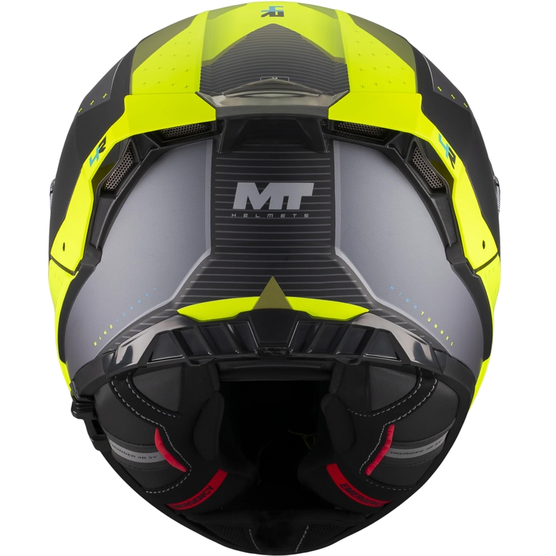 Casco integral de moto MT Thunder 4 R SV Wind Tunnel B3 negro-gris-amarillo flúor