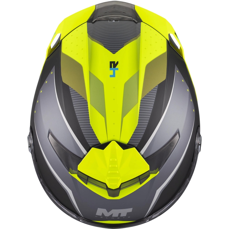 Casco integral de moto MT Thunder 4 R SV Wind Tunnel B3 negro-gris-amarillo flúor