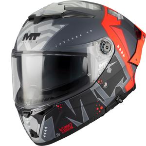 Casco integral de moto MT Thunder 4 R SV Canvas C5 negro-gris-rojo