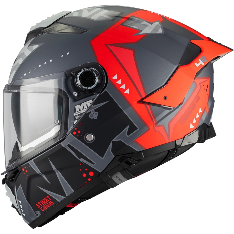 Casco integral de moto MT Thunder 4 R SV Canvas C5 negro-gris-rojo