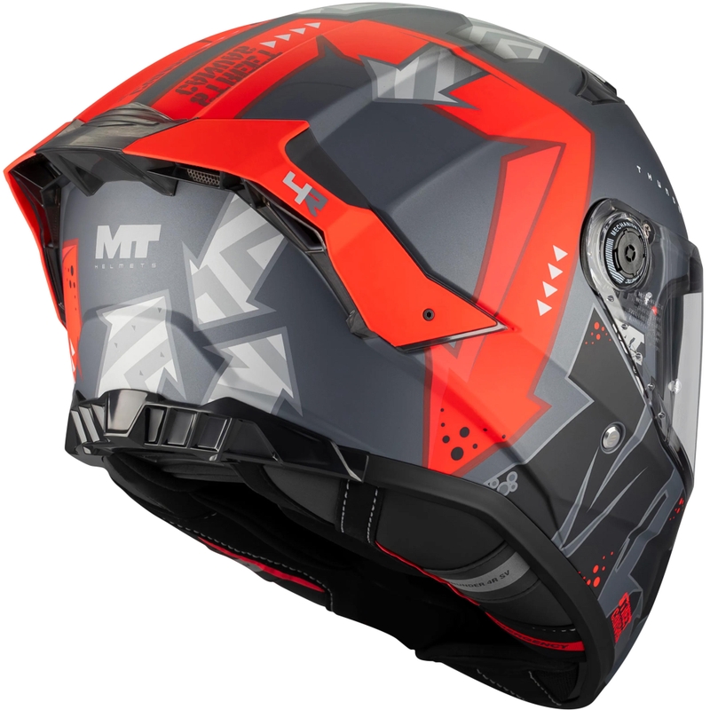 Casco integral de moto MT Thunder 4 R SV Canvas C5 negro-gris-rojo
