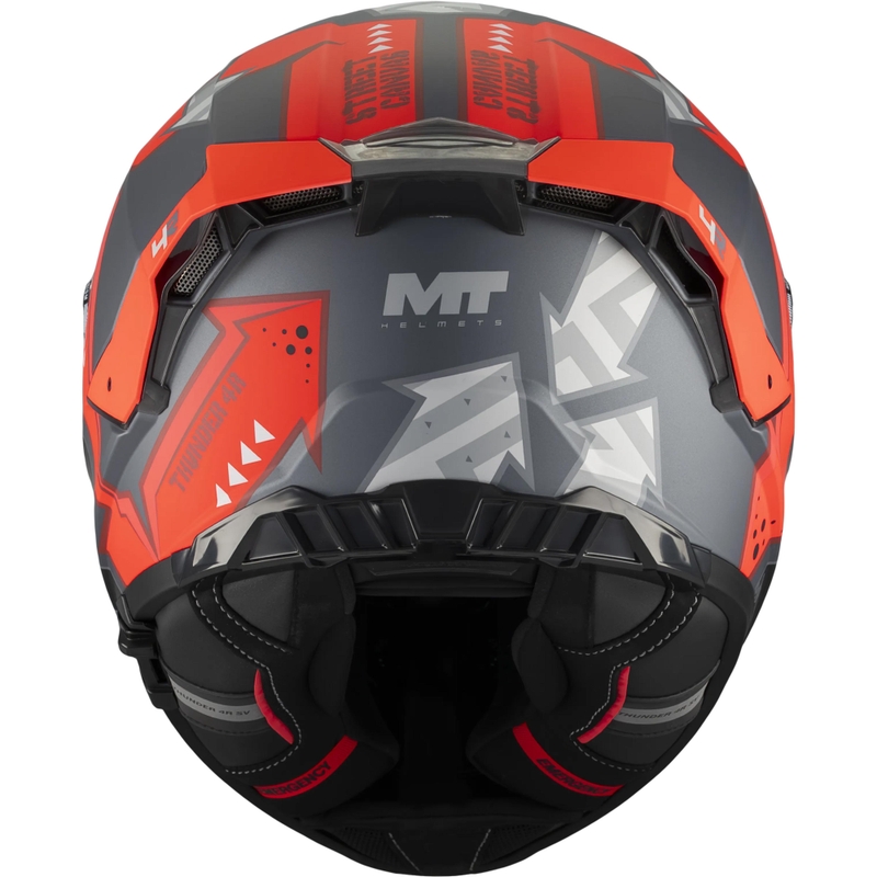 Casco integral de moto MT Thunder 4 R SV Canvas C5 negro-gris-rojo