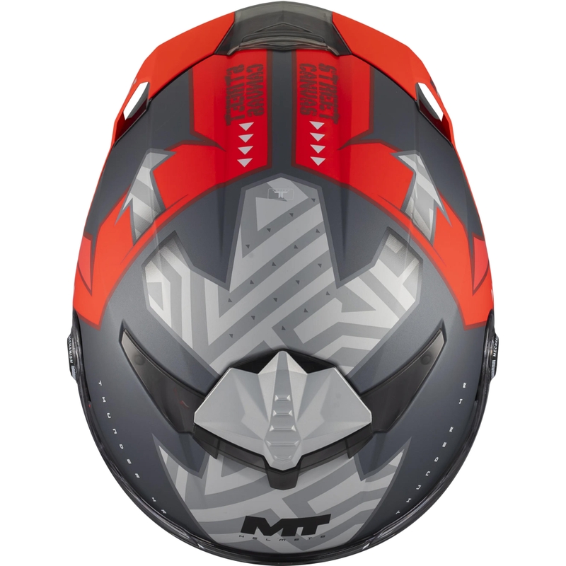 Casco integral de moto MT Thunder 4 R SV Canvas C5 negro-gris-rojo