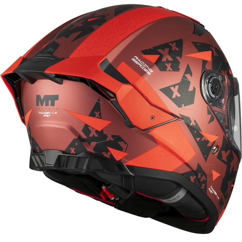 Casco integral de moto MT Thunder 4 R SV Fast C5 negro mate-gris-rojo