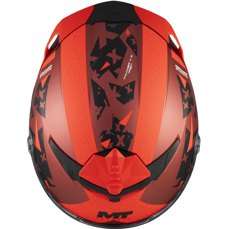 Casco integral de moto MT Thunder 4 R SV Fast C5 negro mate-gris-rojo