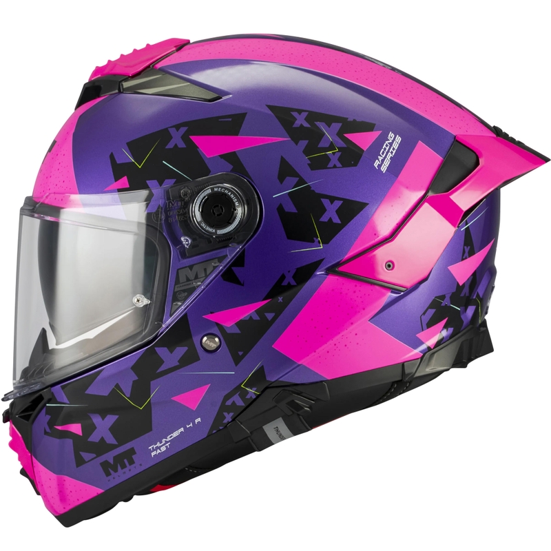 Casco integral de moto MT Thunder 4 R SV Fast C8 morado-rosa-negro
