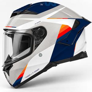 Casco integral de moto MT Thunder 4 R SV Highway A7 blanco-gris-azul