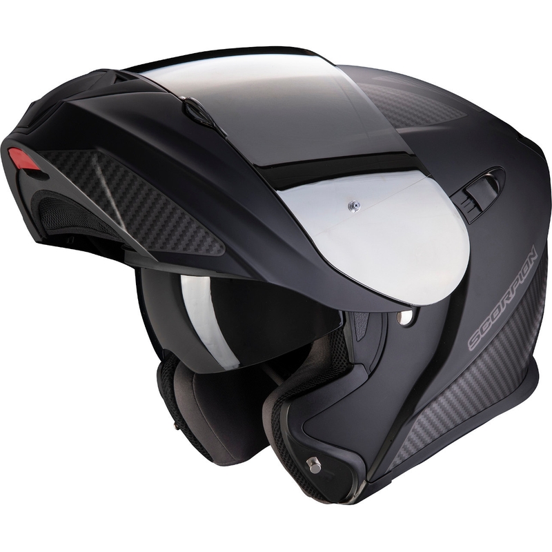 Moto přilba výklopná Scorpion EXO-920 Flux černo-stříbrná