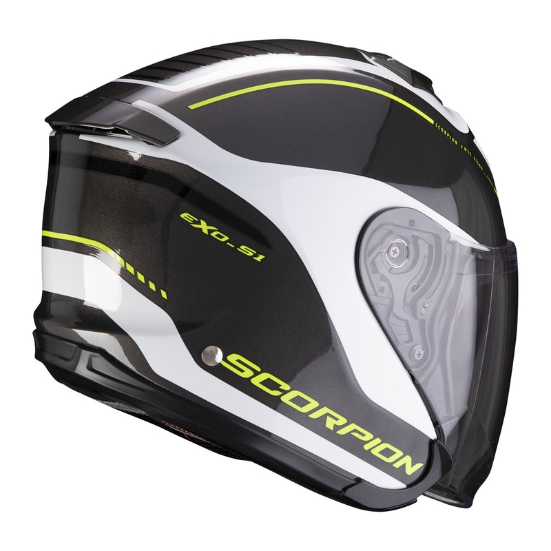 Casco abierto Scorpion EXO-S1 Shadow negro-blanco-amarillo fluo