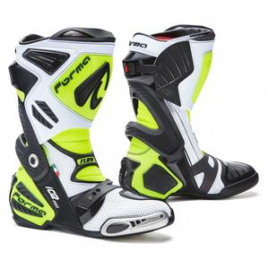 Botas de moto Forma Ice Pro Flow blanco-negro-amarillo fluo