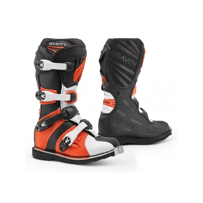 Botas de moto para niño Forma Gravity negro-naranja