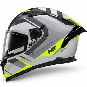 Casco integral de moto MT Braker SV Inception C2 gris-amarillo flúor