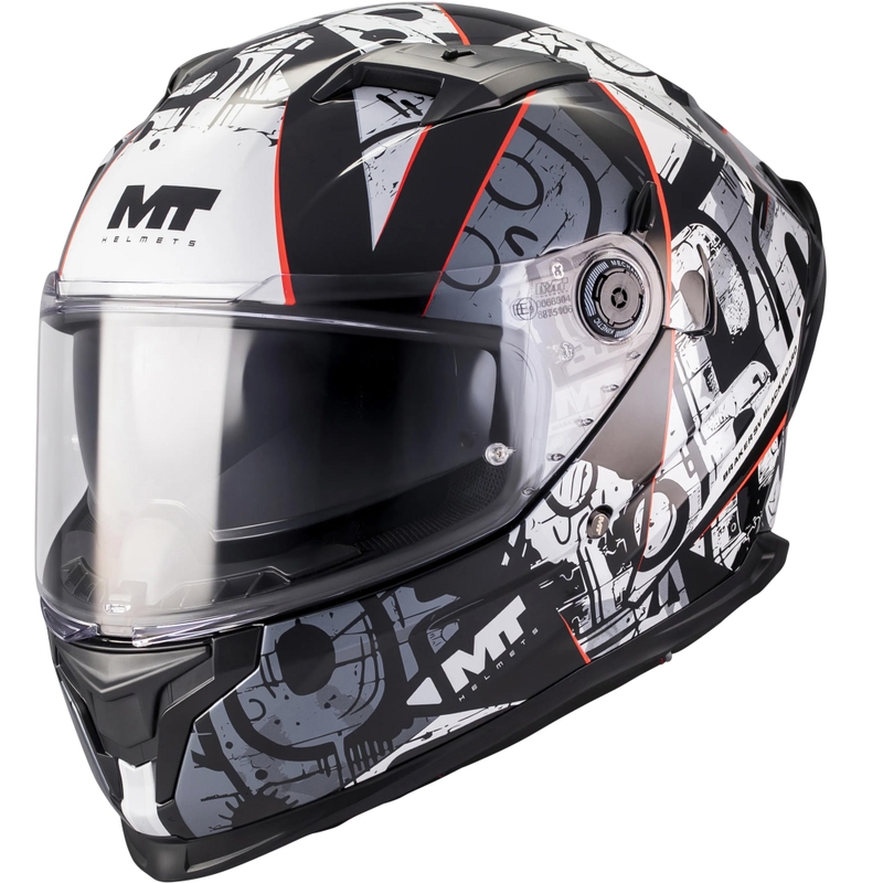 Casco integral de motocicleta MT Braker SV Blackboard B0 negro-gris