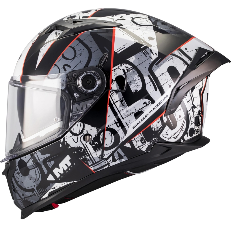 Casco integral de motocicleta MT Braker SV Blackboard B0 negro-gris