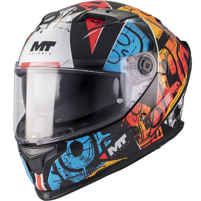 Casco integral de moto MT Braker SV Blackboard B5 negro-azul-rojo