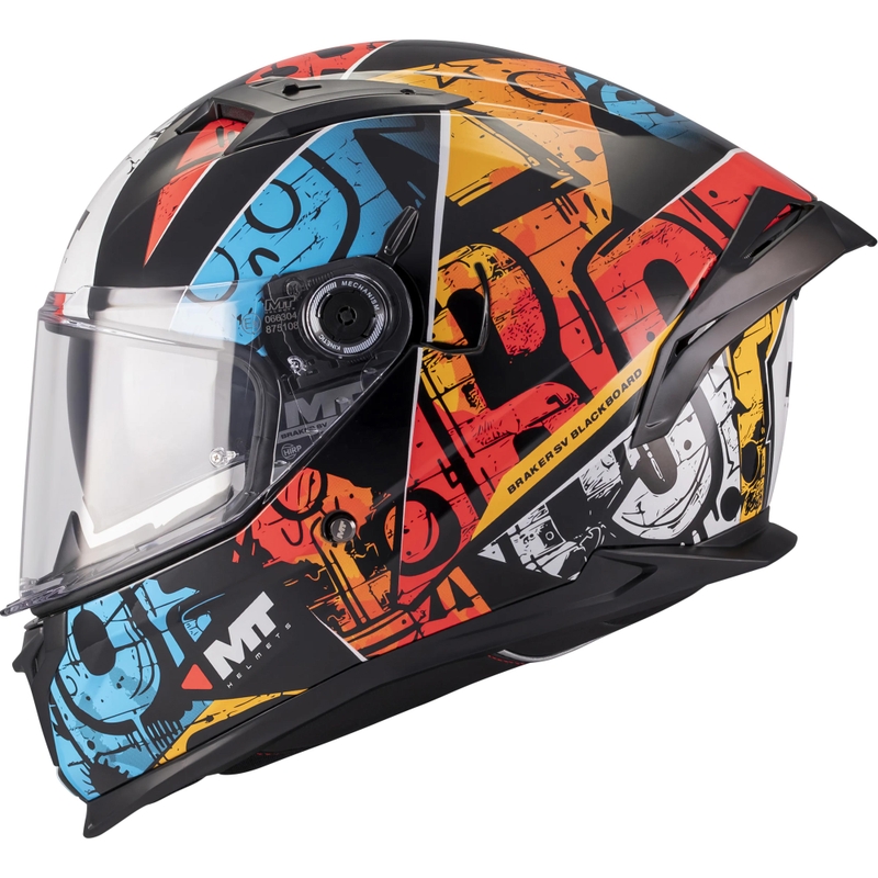 Casco integral de moto MT Braker SV Blackboard B5 negro-azul-rojo