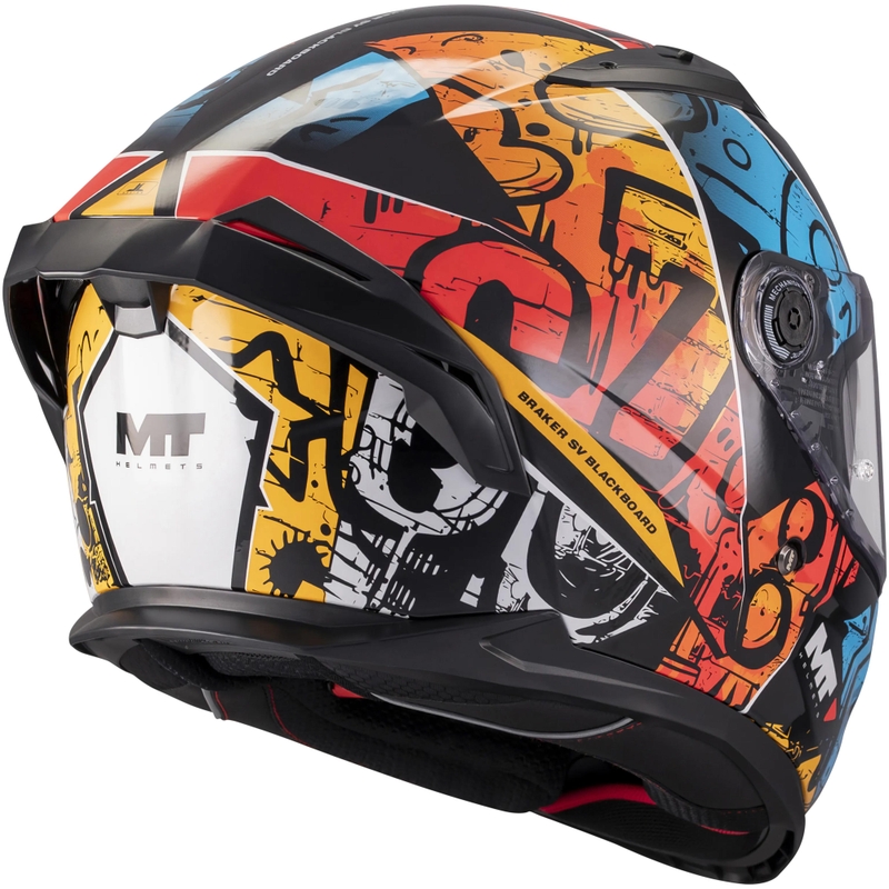Casco integral de moto MT Braker SV Blackboard B5 negro-azul-rojo