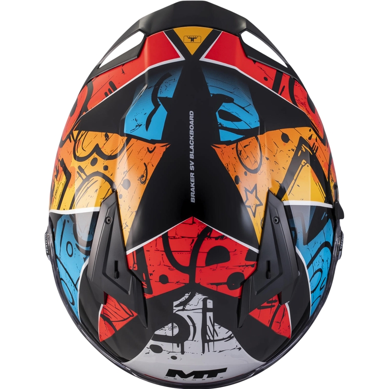Casco integral de moto MT Braker SV Blackboard B5 negro-azul-rojo