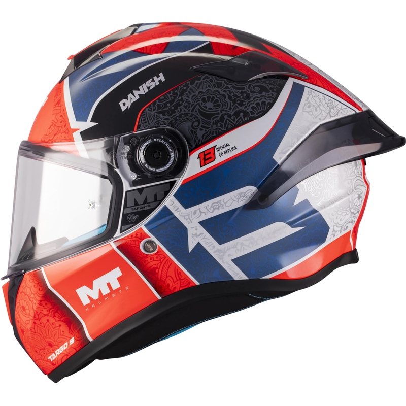 Casco integral de motocicleta MT Targo S Danish_26_Season C5 rojo-azul-gris
