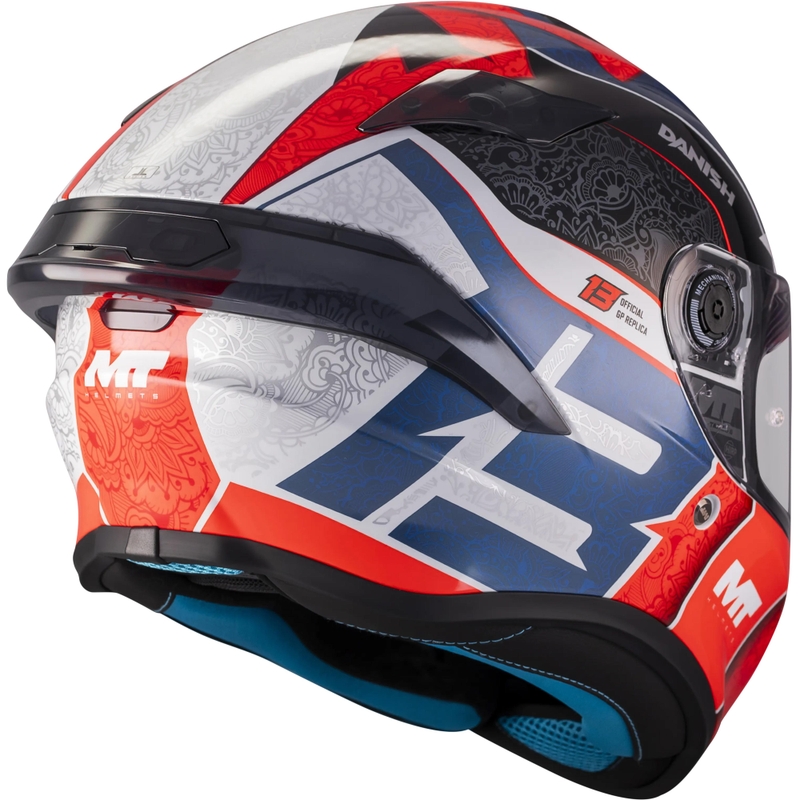 Casco integral de motocicleta MT Targo S Danish_26_Season C5 rojo-azul-gris