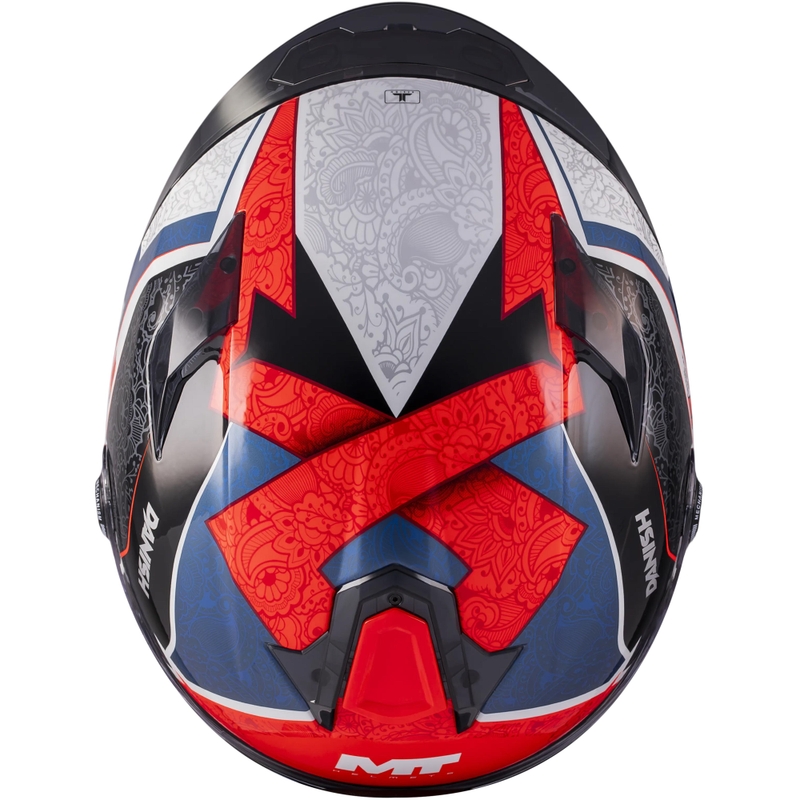 Casco integral de motocicleta MT Targo S Danish_26_Season C5 rojo-azul-gris