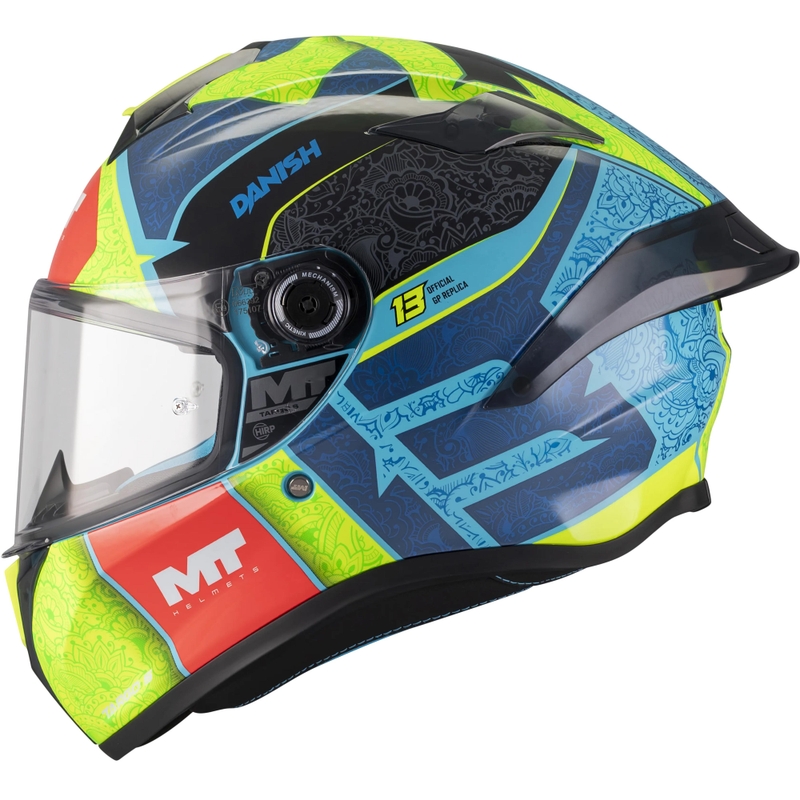 Casco integral de motocicleta MT Targo S Danish_26_Brasil C3 azul-amarillo flúor-rojo