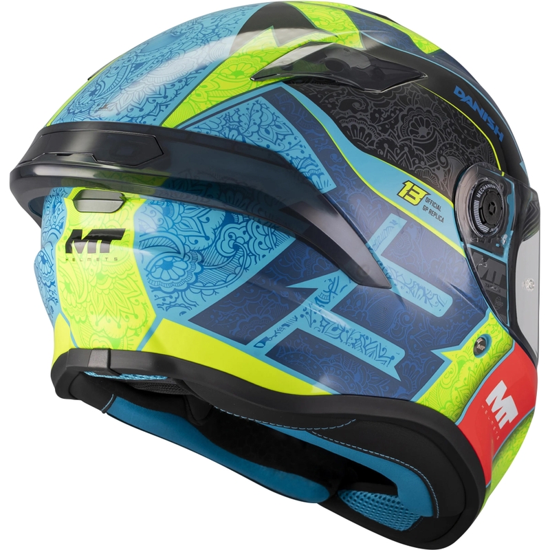 Casco integral de motocicleta MT Targo S Danish_26_Brasil C3 azul-amarillo flúor-rojo