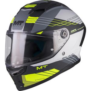 Casco integral de moto MT Stinger 2 Baldur C3 negro-gris-amarillo flúor