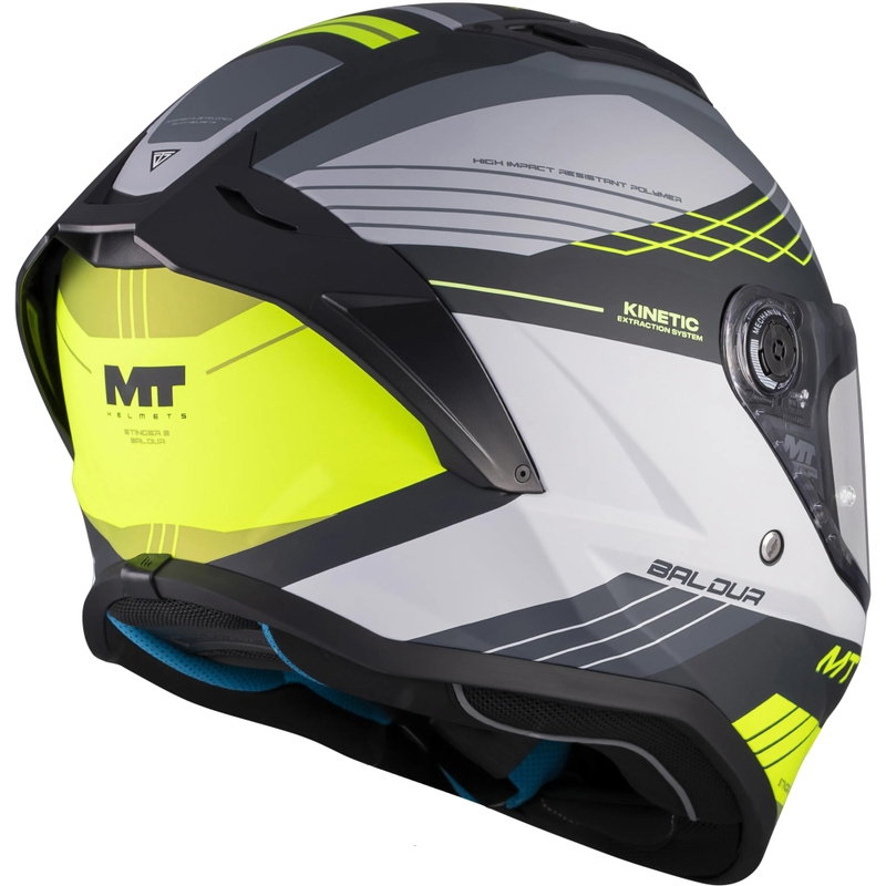 Casco integral de moto MT Stinger 2 Baldur C3 negro-gris-amarillo flúor