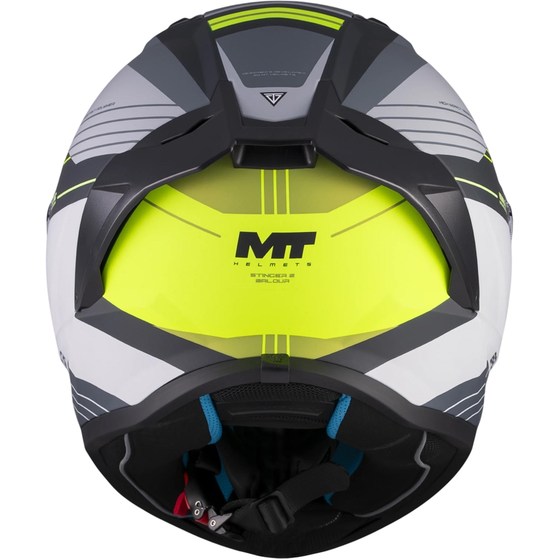 Casco integral de moto MT Stinger 2 Baldur C3 negro-gris-amarillo flúor