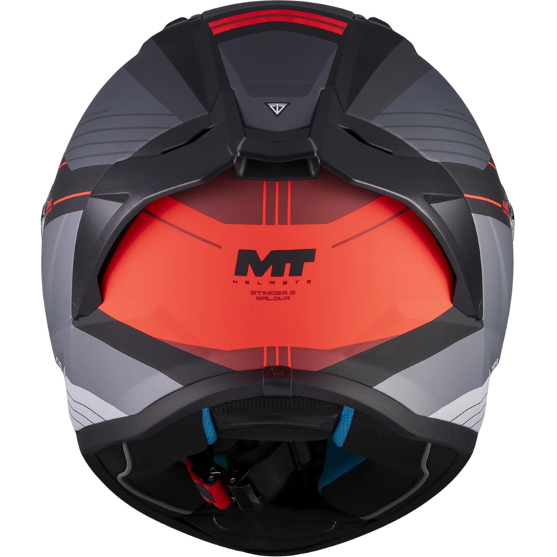Casco integral de moto MT Stinger 2 Baldur C15 negro mate-gris-rojo