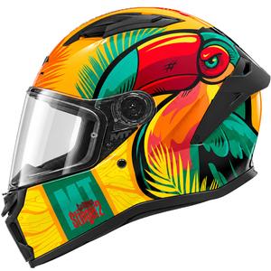 Casco integral de moto MT Stinger 2 Caribbean C3 verde-amarillo