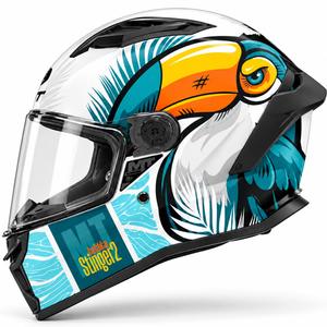 Casco integral de moto MT Stinger 2 Caribbean A6 azul-blanco