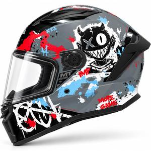 Casco integral de moto MT Stinger 2 IMP C5 negro mate-gris-rojo