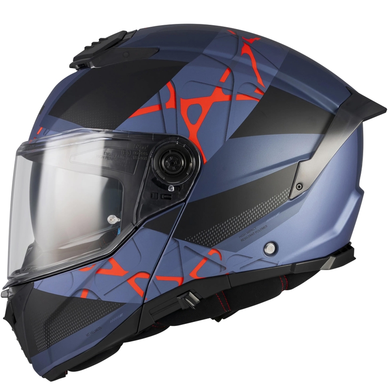 Casco de moto abatible MT Atom 2 SV Change C17 negro mate-azul