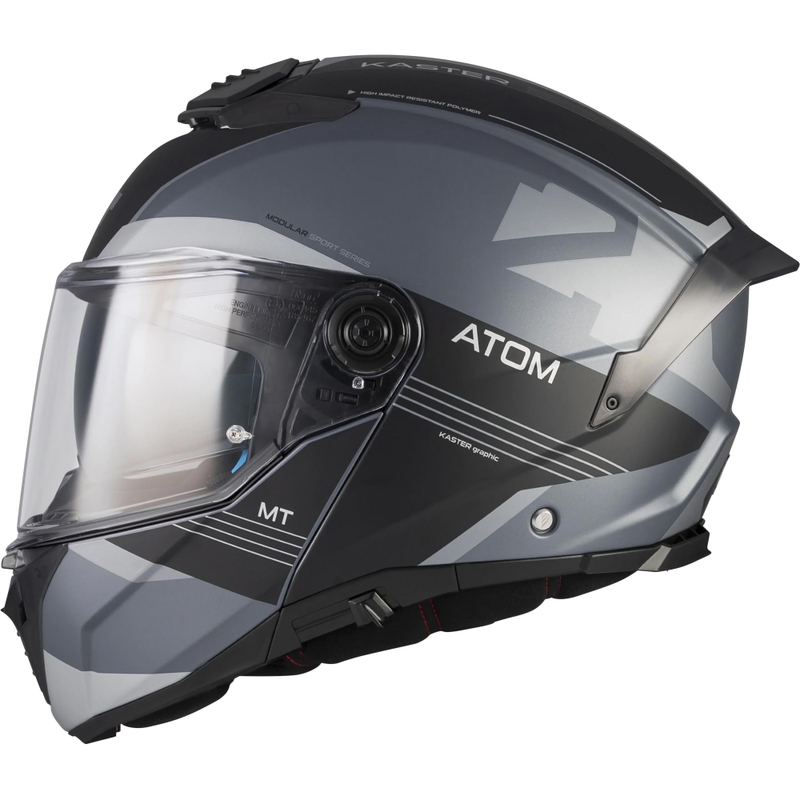 Casco de moto abatible MT Atom 2 SV Kaster C2 negro mate-gris