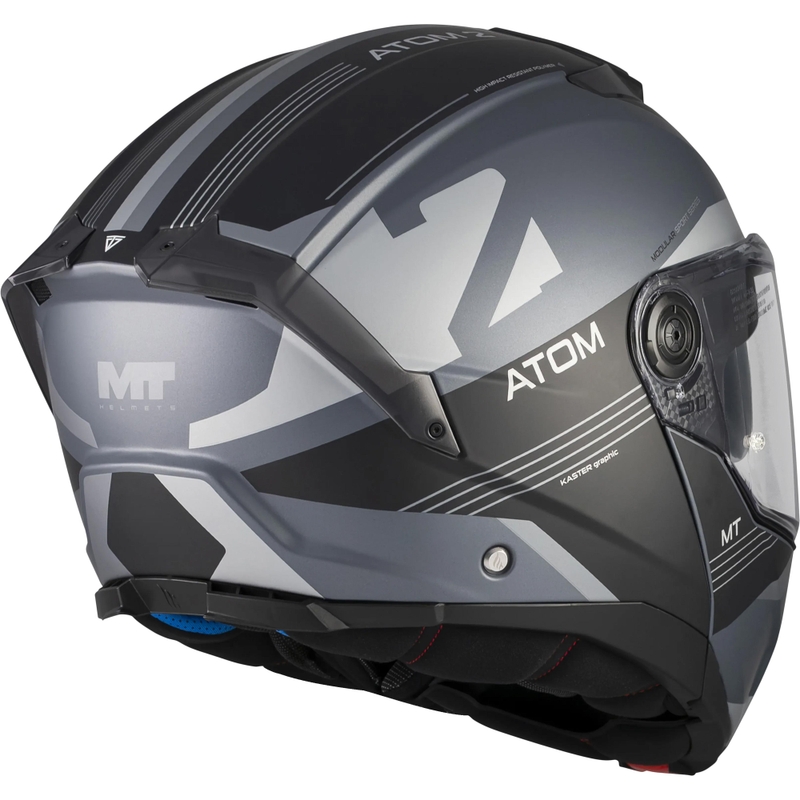 Casco de moto abatible MT Atom 2 SV Kaster C2 negro mate-gris