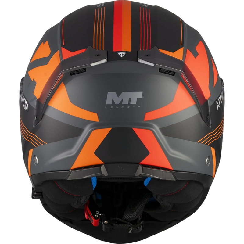 Casco de moto abatible MT Atom 2 SV Kaster C14 negro mate-gris-naranja