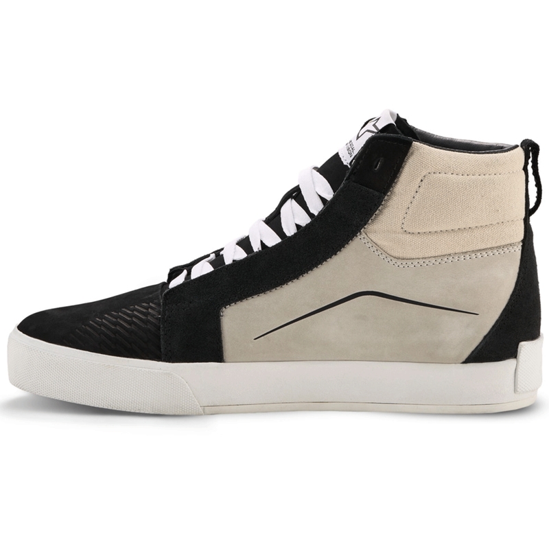 Botas de moto Alpinestars Ride-63 de cuero negro-gris claro-blanco