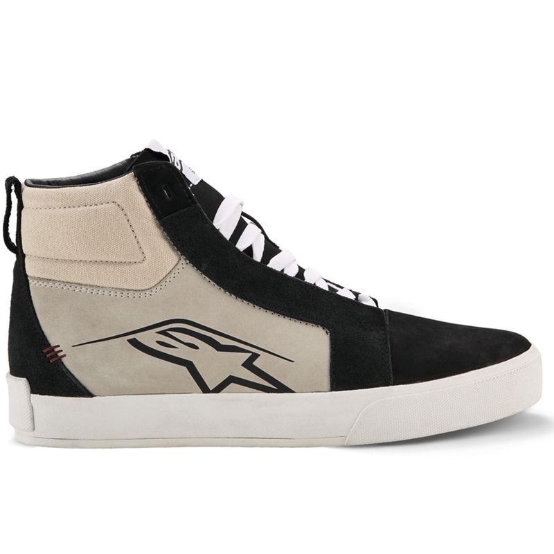 Botas de moto Alpinestars Ride-63 de cuero negro-gris claro-blanco