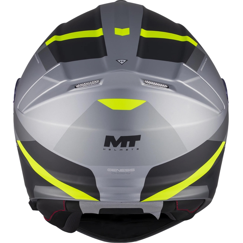 Casco de moto abatible MT Genesis R SV Cheeky C3 negro-gris-amarillo flúor