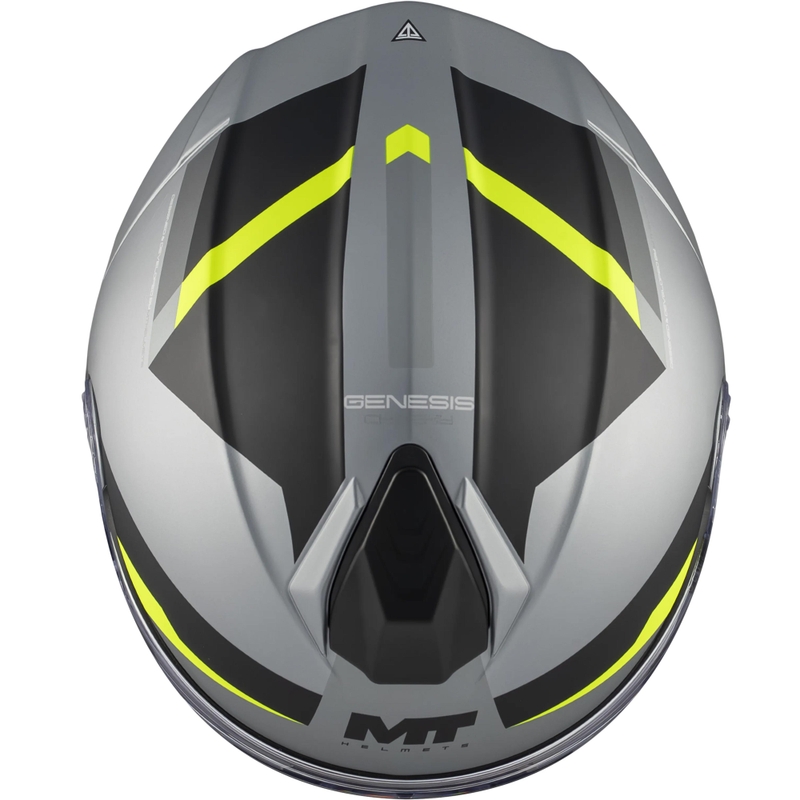 Casco de moto abatible MT Genesis R SV Cheeky C3 negro-gris-amarillo flúor