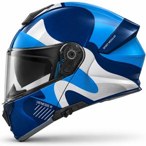 Casco de moto abatible MT Genesis R SV Lancer C7 azul grisáceo mate