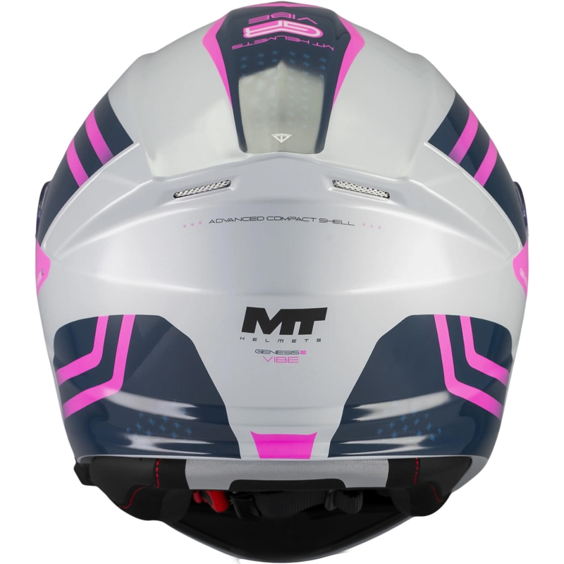 Casco de moto abatible MT Genesis R SV Vibe C8 gris-azul-rosa